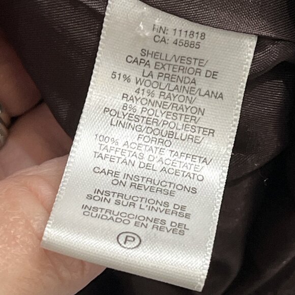 Michael Kors Y2K Jacket Womens S Brown Plaid Wool Blend Peacoat Academia Preppy - Picture 5 of 7